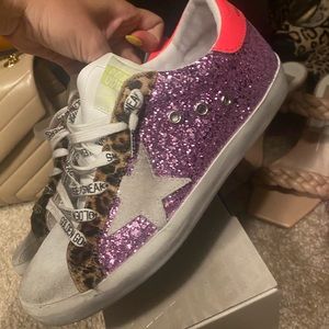 Golden Goose pink sparkle 38
